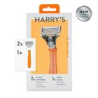 Harry's Harrys 5-blade Mens Razor  1 Razor Handle + 2 Razor Blade Refills Bright Orange