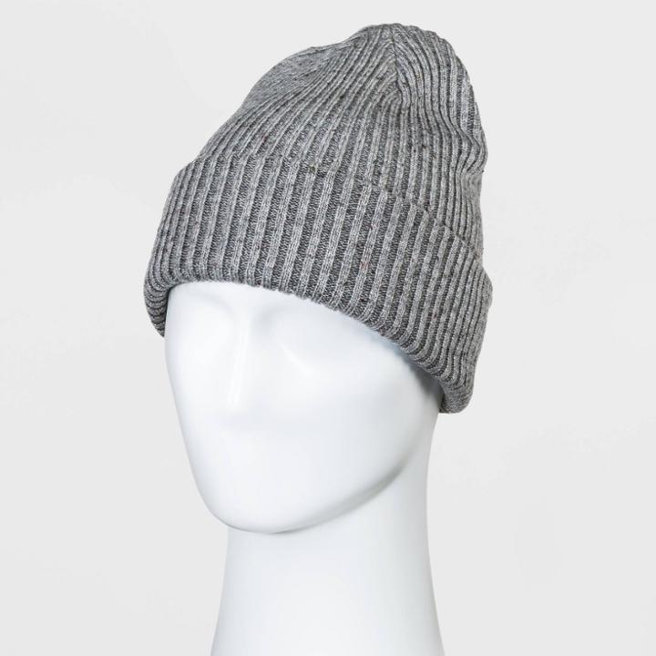 Men's Heavy Nep Knit Beanie - Goodfellow & Co Gray