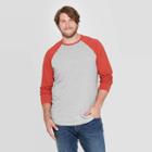 Men's Tall Standard Fit Long Sleeve Baseball T-shirt - Goodfellow & Co Red