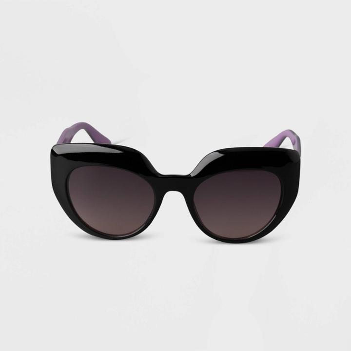 Women's Two-tone Cateye Sunglasses - A New Day Black