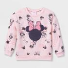 Toddler Girls' Disney Minnie Mouse Pullover Sweatshirt - Pink