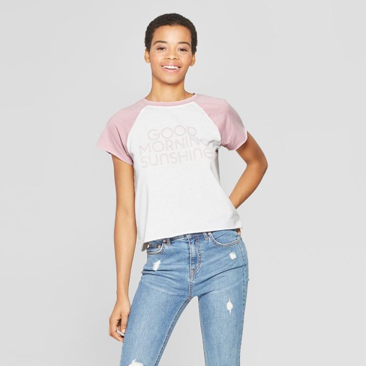 Women's Short Sleeve Good Morning Sunshine Graphic T-shirt - Grayson Threads (juniors') - White