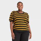 Women's Plus Size Puff Elbow Sleeve Sweatshirt - Who What Wear Java Brown
