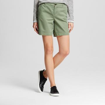 Women's 7 Chino Shorts - Merona Green