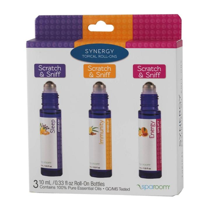Sparoom .33fl Oz 3pk Essential Oil Roll-on - Synergy - Sleep/immunity/energy -