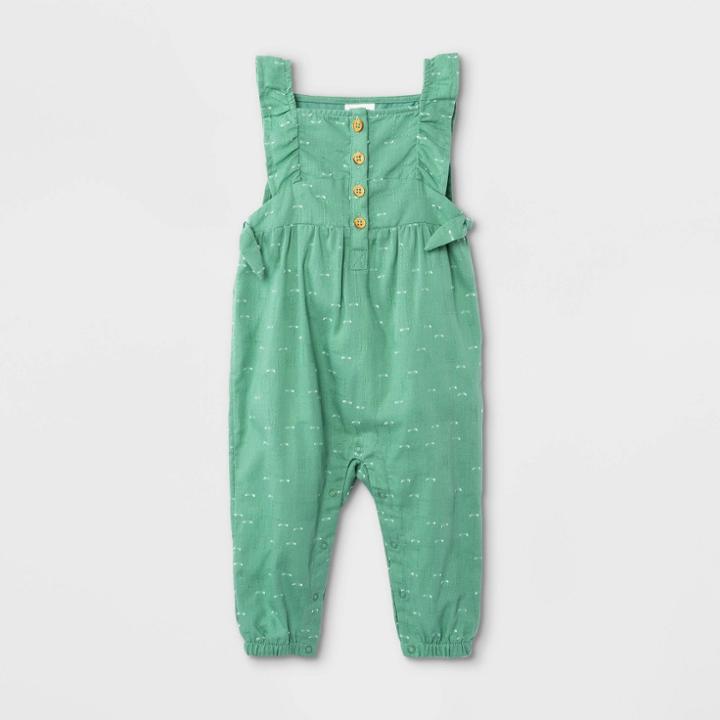 Baby Girls' Clipspot Romper - Cat & Jack Newborn, Green/white