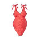 Maternity Polka Dot Tie Shoulder One Piece Swimsuit - Isabel Maternity By Ingrid & Isabel Red