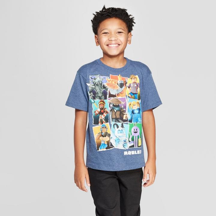 Boys' Roblox Characters Short Sleeve T-shirt - Navy Heather