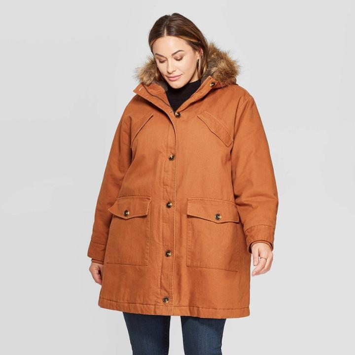 Women's Plus Size Twill Parka - Universal Thread Rust 4x,
