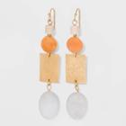 Semi-precious With Worn Gold Drop Earrings - Universal Thread Red/angelite/cream, Red/angelite/ivory
