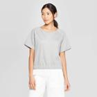 Women's Short Sleeve Banded Bottom V-neck T-shirt - Prologue Gray