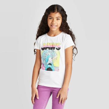 Girls's Jaws T-shirt - White, Girl's,
