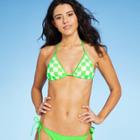 Juniors' Crochet Triangle Bikini Top - Xhilaration Green