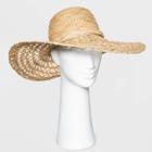 Women's Open Weave Raffia Straw Paper Hat - A New Day Natural, Brown