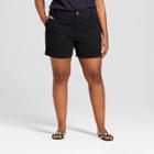 Women's Plus Size Chino Shorts - Ava & Viv Black