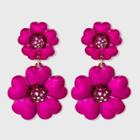 Sugarfix By Baublebar Stacked Flower Drop Earrings - Pink