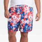 Bioworld Men's Big & Tall 8.5 Americana Swim Trunks - White