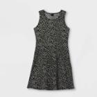 Girls' Tank Scoop Neck Rib-knit Skater Dress - Art Class Black
