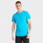 Men's Supima Cotton Henley T-shirt - All In Motion Turquoise Blue