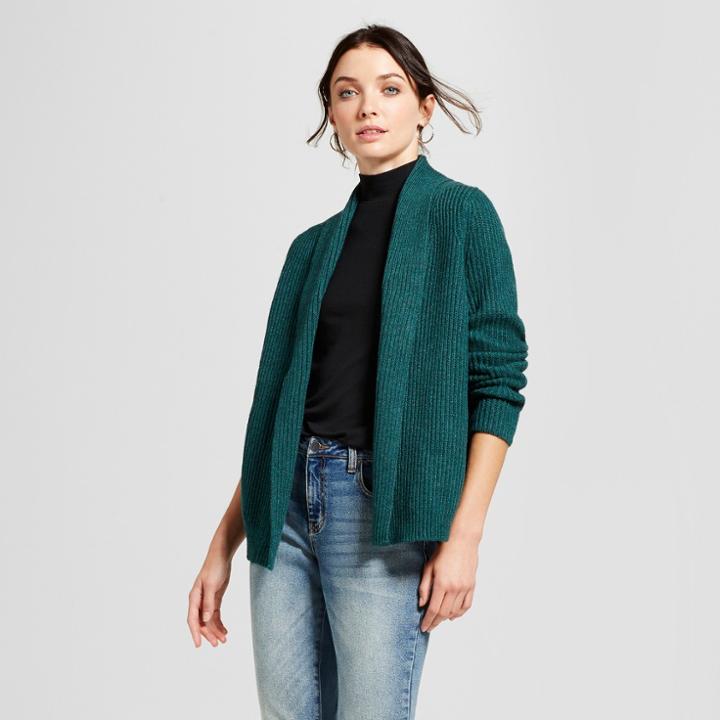 Women's Shawl Collar Cardigan - A New Day Green