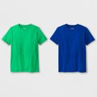 Petiteboys' 2pk Short Sleeve T-shirt - Cat & Jack Green/blue L, Boy's,