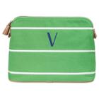 Cathy's Concepts Personalized Green Striped Cosmetic Bag - V