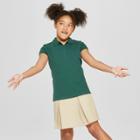 Girls' Short Sleeve Pique Uniform Polo Shirt - Cat & Jack Green