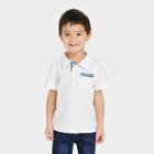Toddler Boys' Chambray Pocket Short Sleeve Knit Polo Shirt - Cat & Jack White