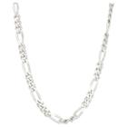 Tiara Sterling Silver 18 Figaro Chain Necklace, Women's,