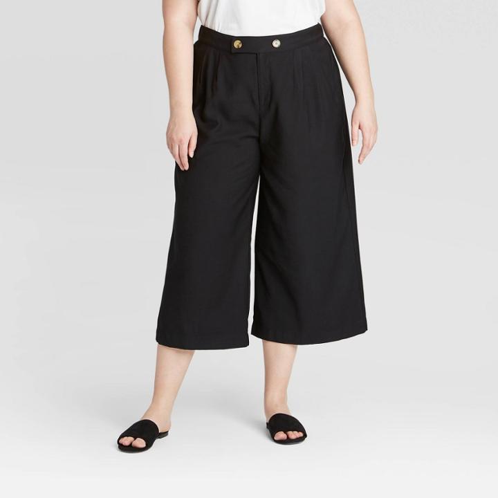 Women's Plus Size High-rise Cropped Trouser - Who What Wear Black
