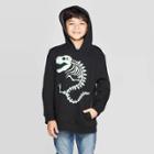 Boys' Long Sleeve Skeleton Halloween Fleece Sweatshirt - Cat & Jack Black