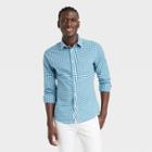Men's Slim Fit Stretch Poplin Long Sleeve Button-down Shirt - Goodfellow & Co Jade