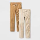 Boys' 2pk Pull-on Pants - Cat & Jack Brown/beige