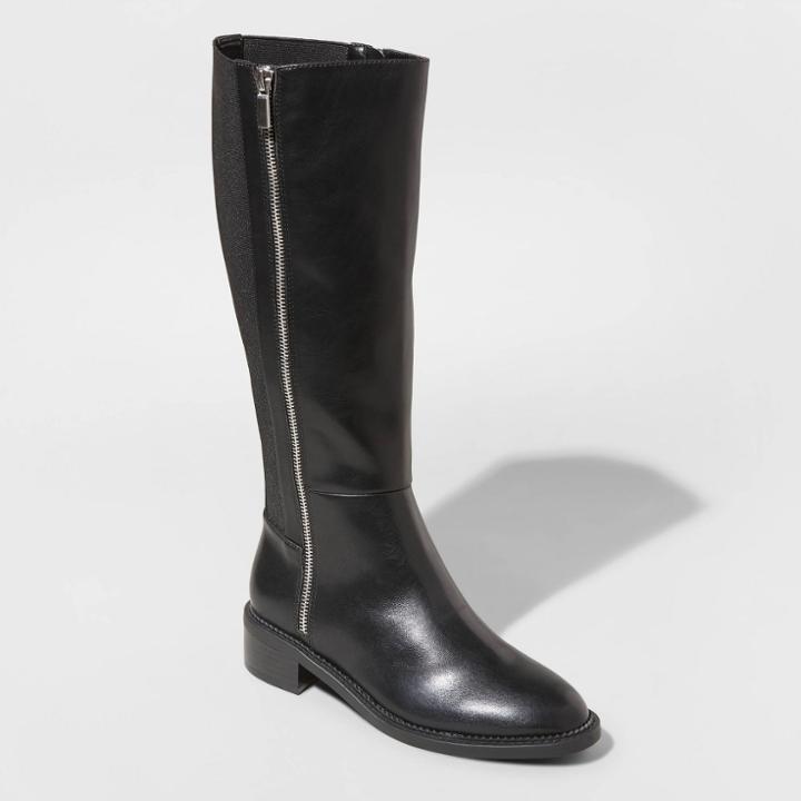 Women's Abril Tall Boots - A New Day Black