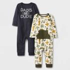 Baby Boys' 2pk 'dad's Dude' Romper - Cat & Jack Charcoal Gray