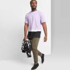 Men's Big & Tall Casual Fit Short Sleeve Colorblock Crewneck T-shirt - Original Use Soft Lilac