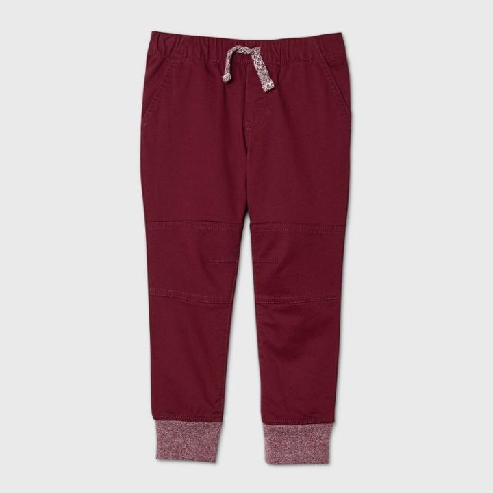 Toddler Boys' Woven Pull-on Pants - Cat & Jack Maroon