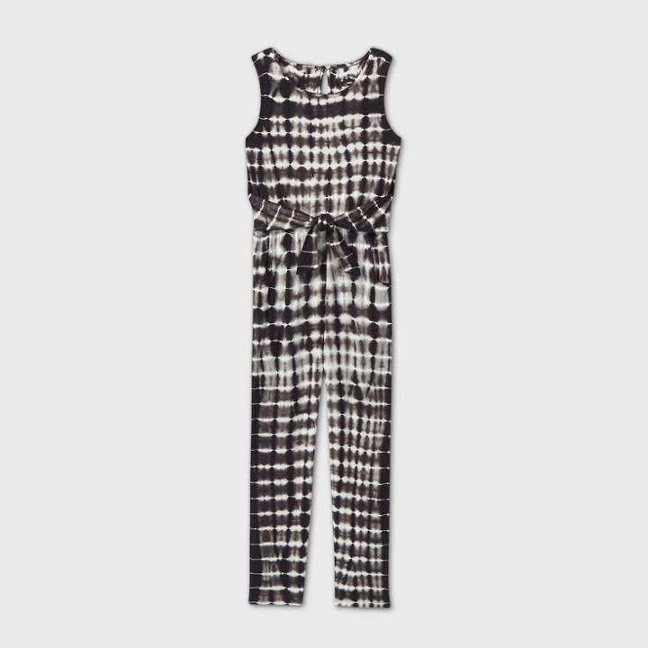 Girls' Tie-dye Jumpsuit - Art Class Black