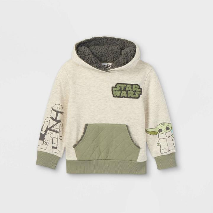 Disney Toddler Boys' Baby Yoda Fleece Hoodie - Gray