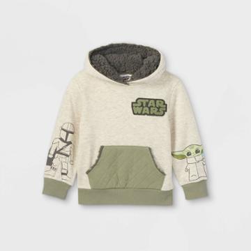 Disney Toddler Boys' Baby Yoda Fleece Hoodie - Gray