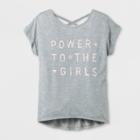 Grayson Social Girls' Girl Power Graphic T-shirt - Gray