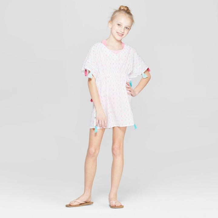 Girls' Dot Lurex Tassel Cover Up - Cat & Jack White