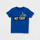 Disney Boys' Stitch Not Today Short Sleeve Graphic T-shirt - Blue