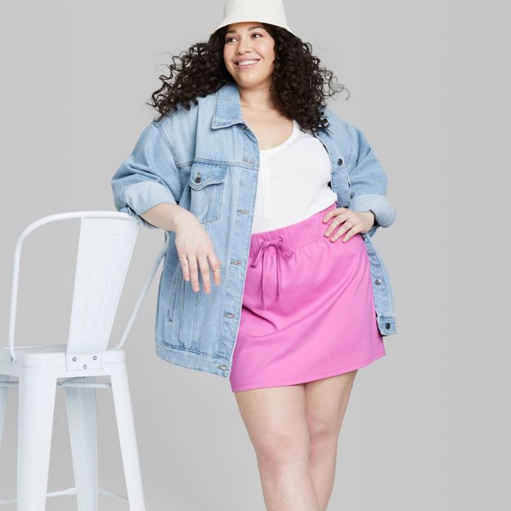 Women's Plus Size Knit Tennis Mini A-line Skirt - Wild Fable