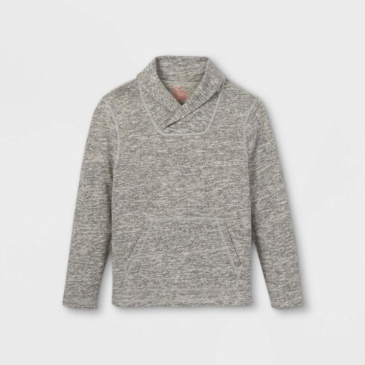 Boys' Adaptive Abdominal Access Pullover Sweatshirt - Cat & Jack Heather Gray