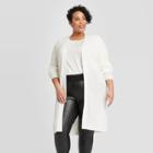 Ava & Viv Women's Plus Size Long Sleeve Open Layering Lightweight Cardigan - Ava &viv Cream X, Women's, Ivory