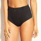 Shade & Shore Women's Beach High Waist Ribbed Texture Belted Bikini Bottom - Shade &