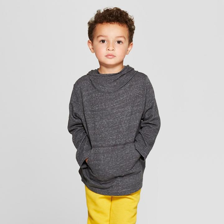 Toddler Boys' Shawl Hoodie Sweatshirt - Cat & Jack Charcoal 12m, Boy's, Gray
