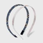 Flower Printed Fabric Wrapped And Metal Headband Set 2pc - Universal Thread Blue