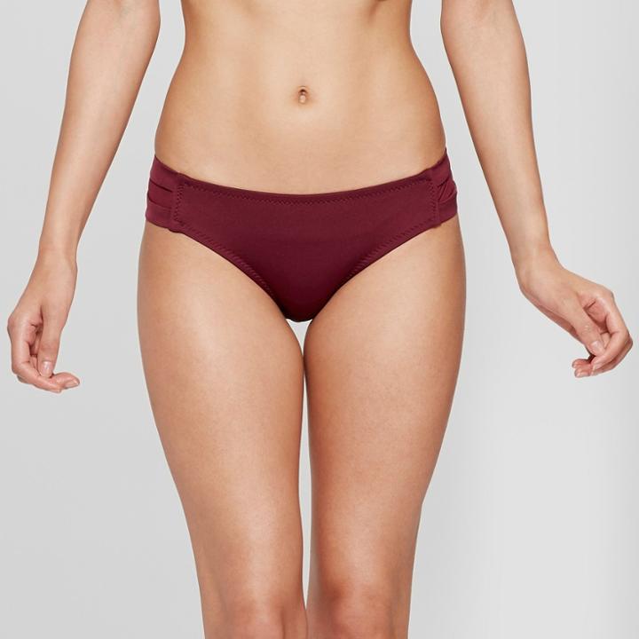 Women's Mesh Inset Tabside Hipster Bikini Bottom - Mossimo Raisin